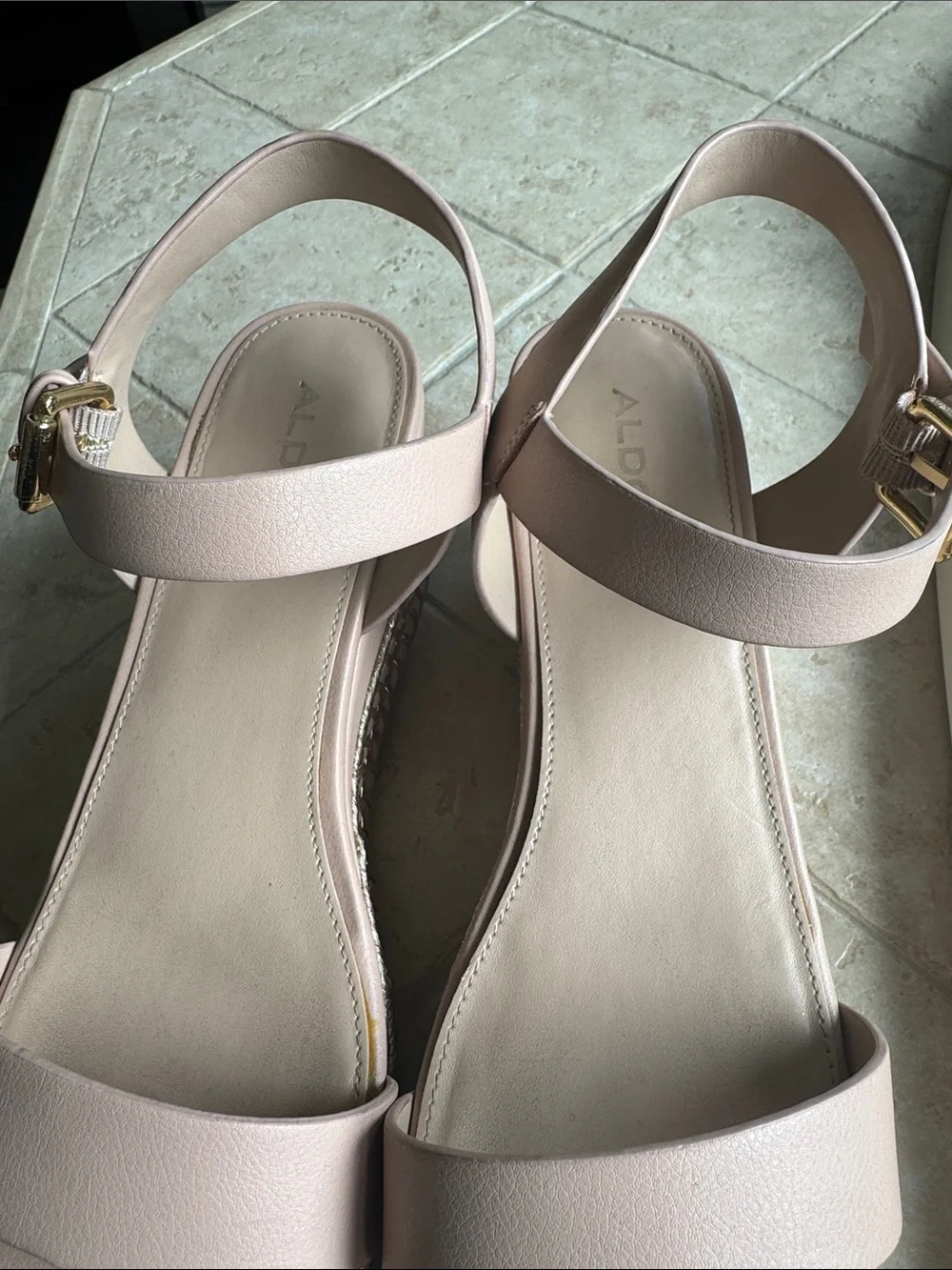 Womens Aldo Blush Pink Espadrille Wedge Sandals
